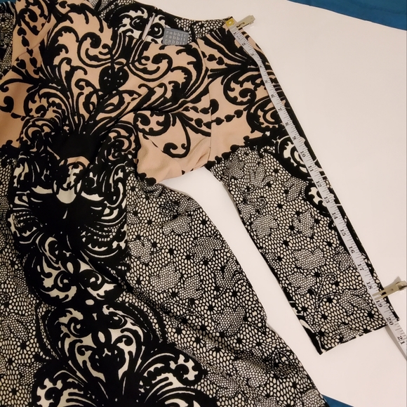 NWT!  Rabbit Rabbit Rabbit Design Damask Print  3/4 Sleeve Sheath Dress Size 4 - Picture 6 of 10